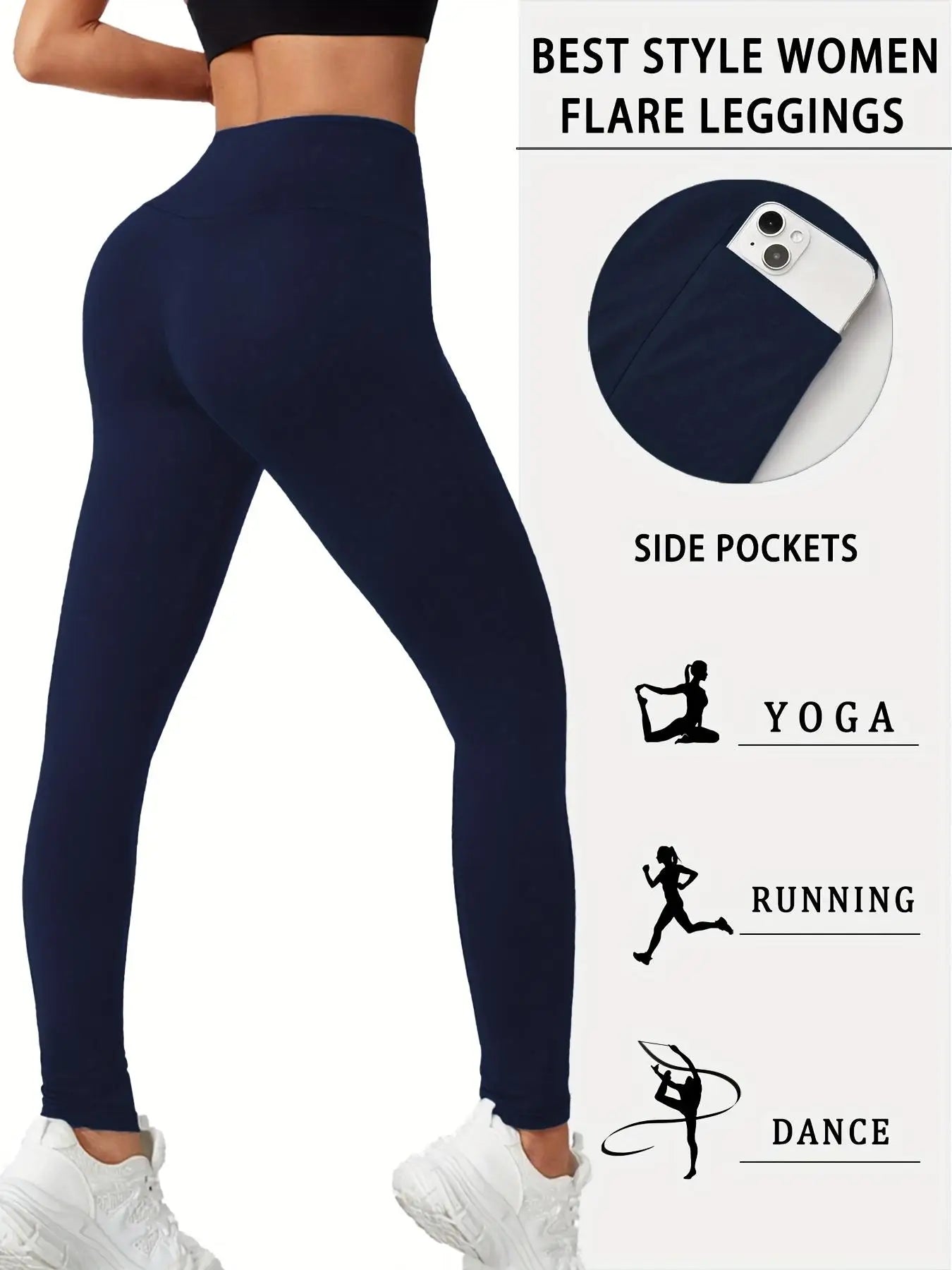 Fleece Lined High Waist Yoga Pants With Side Pockets
