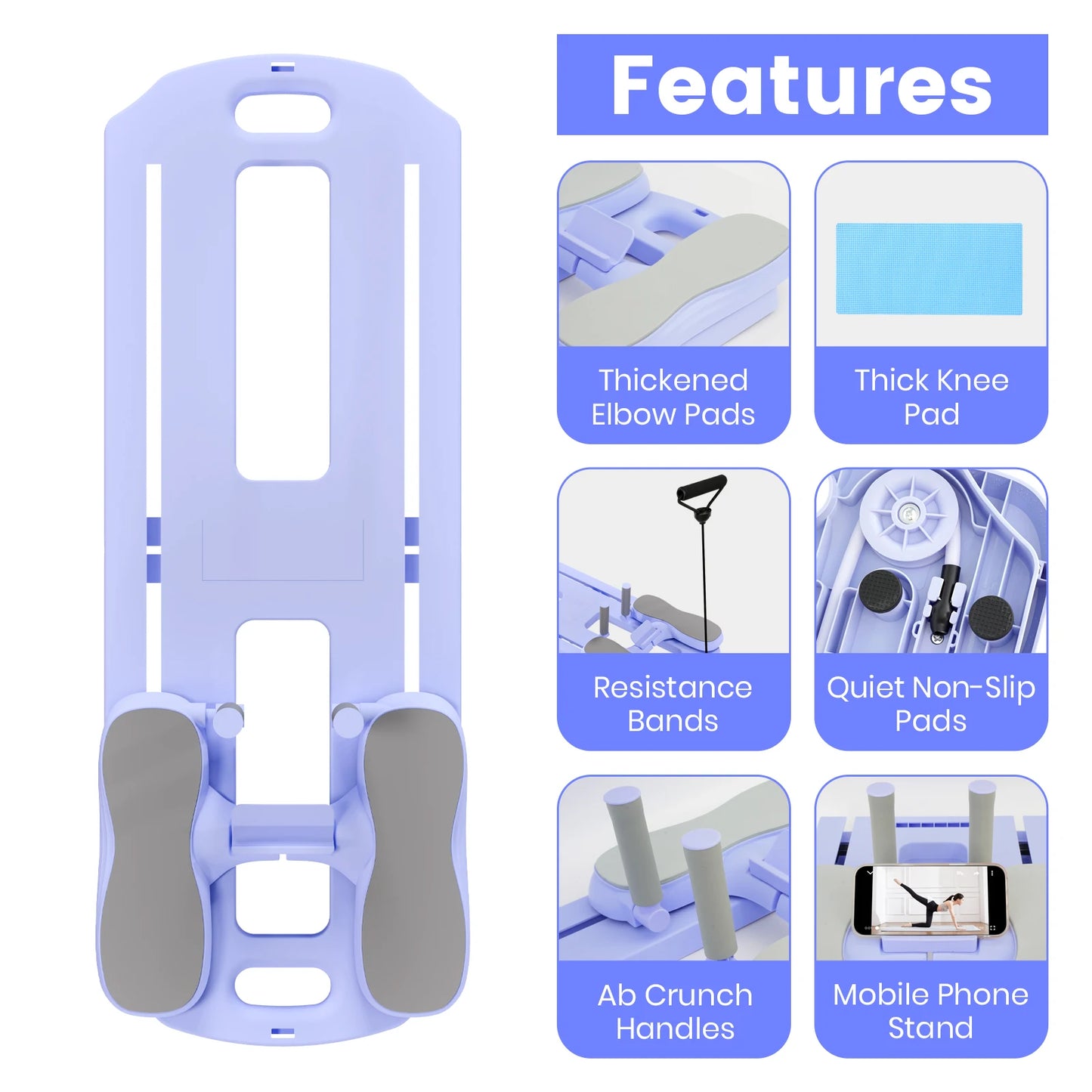 Foldable Pilates Abs Board 5 In 1 Core Fitness Equipment
