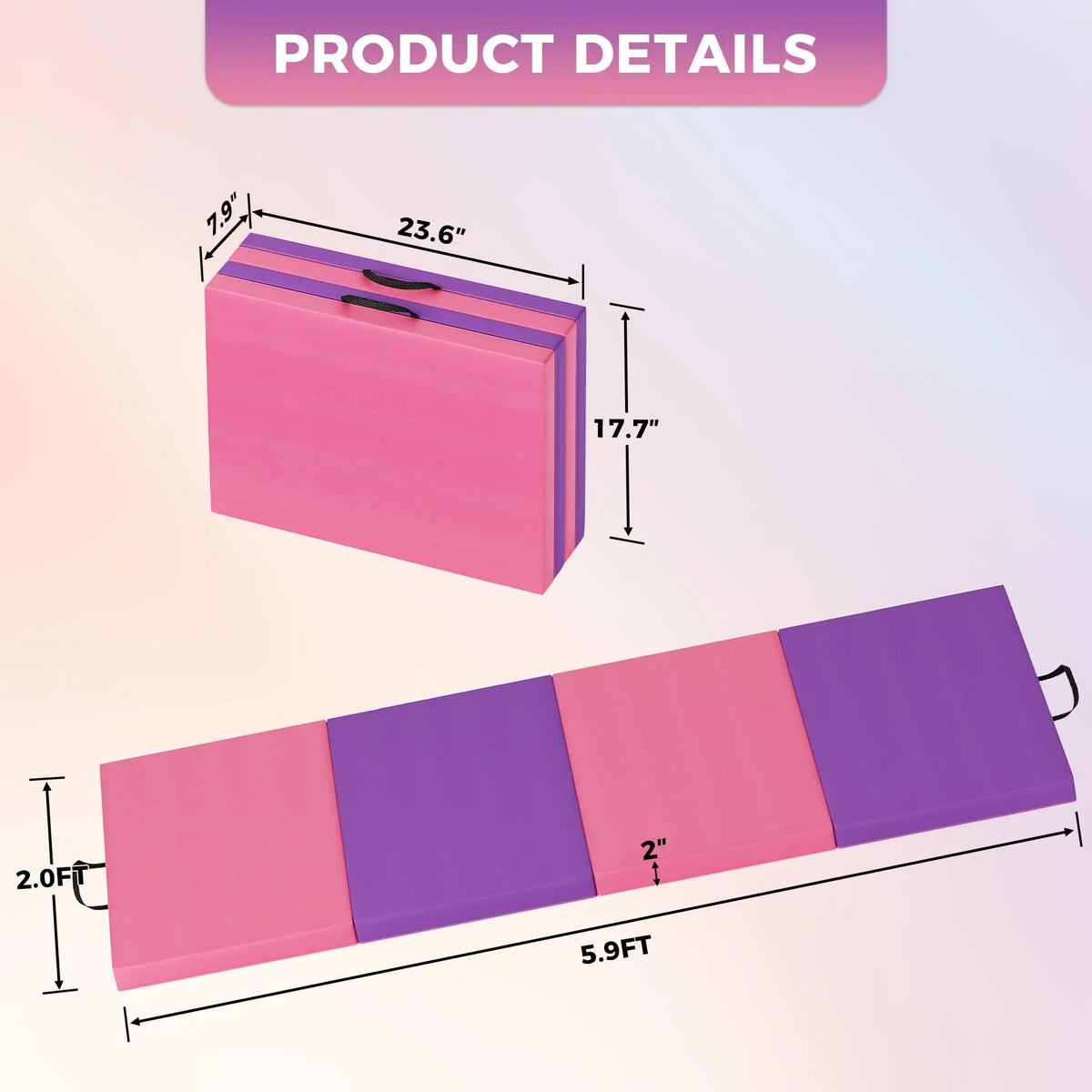 HiMISS Premium Foldable Gymnastics Exercise Mat For Home Fitness