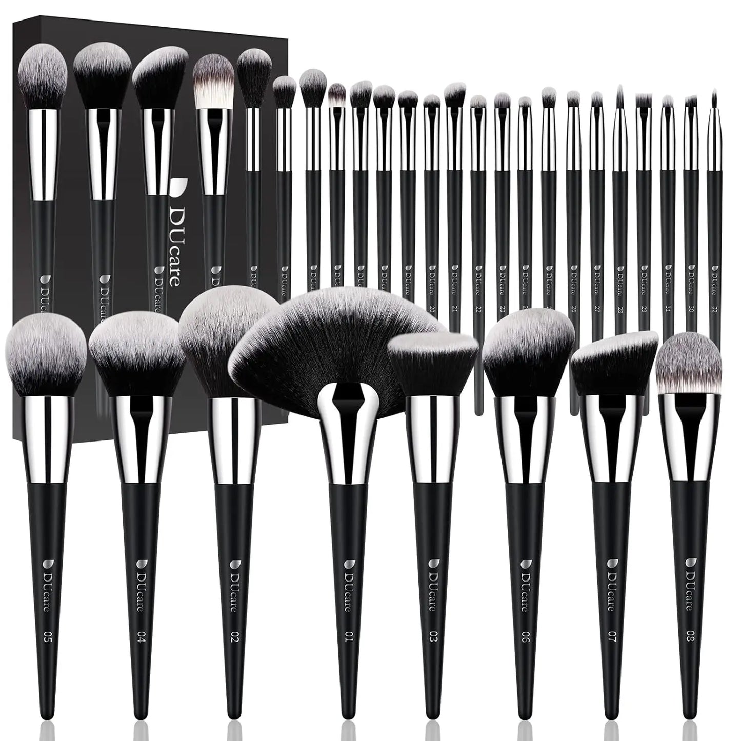 Professional 32 Piece Makeup Brushes Set Premium Synthetic Bristles
