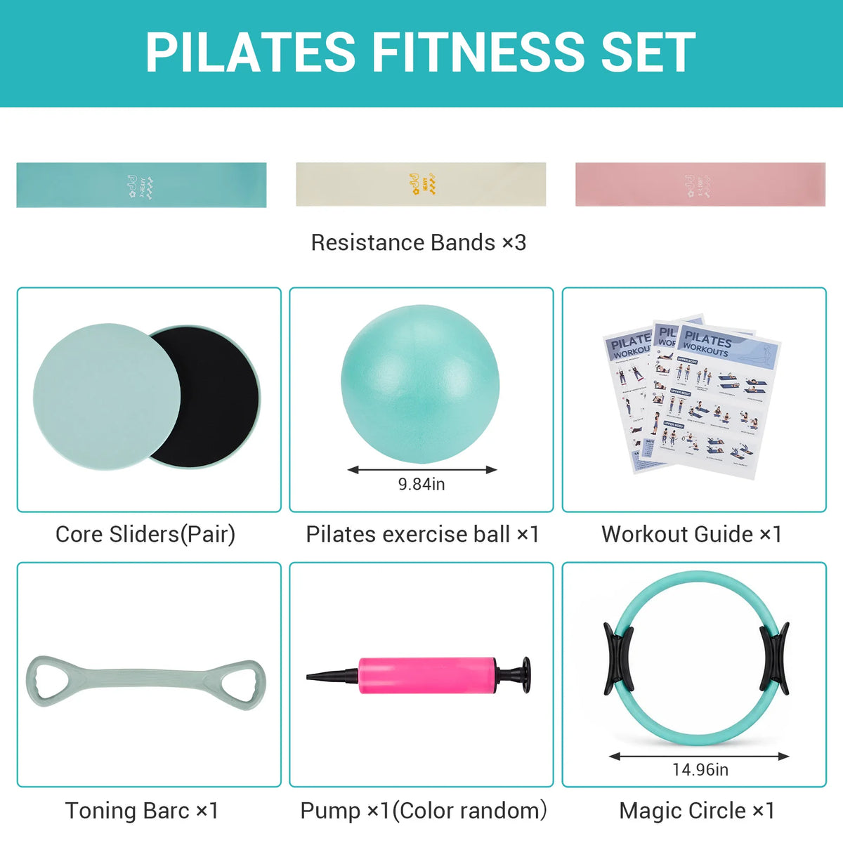 Premium Pilates Training Set With Exercise Bands And Accessories