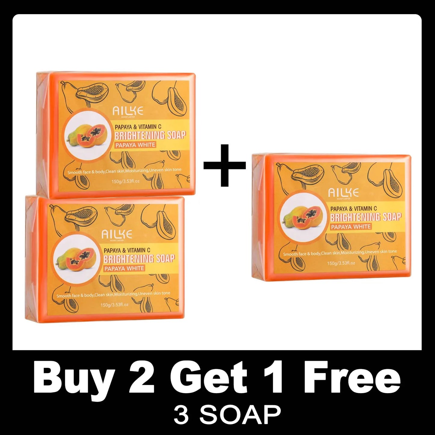 AILKE Papaya Kojic Soap Hyperpigmentation Brightening