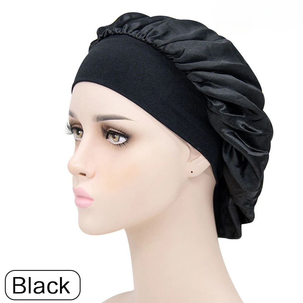 Elegant Satin Hair Bonnet For Long Hair Sleep Cap Night