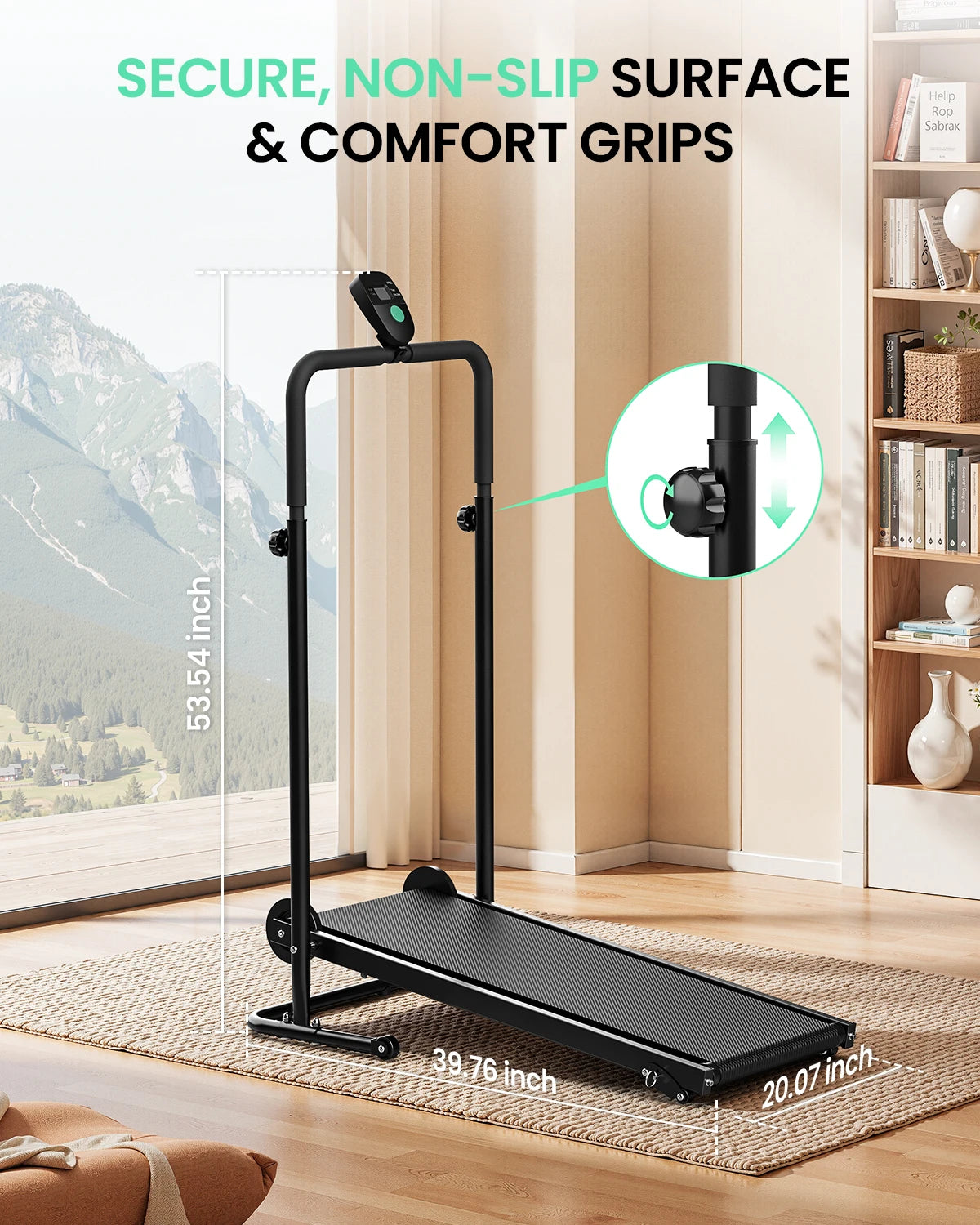 Non Electric Treadmill With Dual Flywheel And Fixed Incline LCD