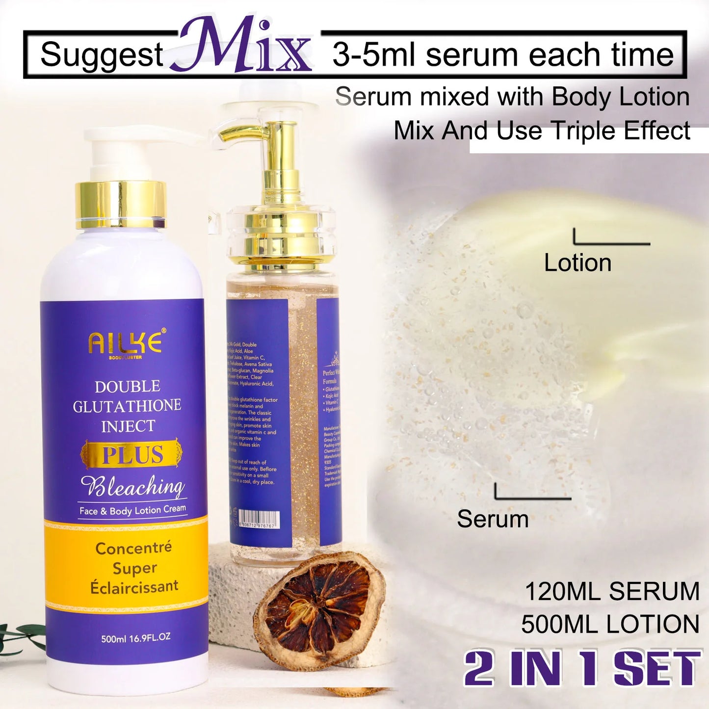 AILKE Glutathione Plus Skin Care Set For Radiant Skin