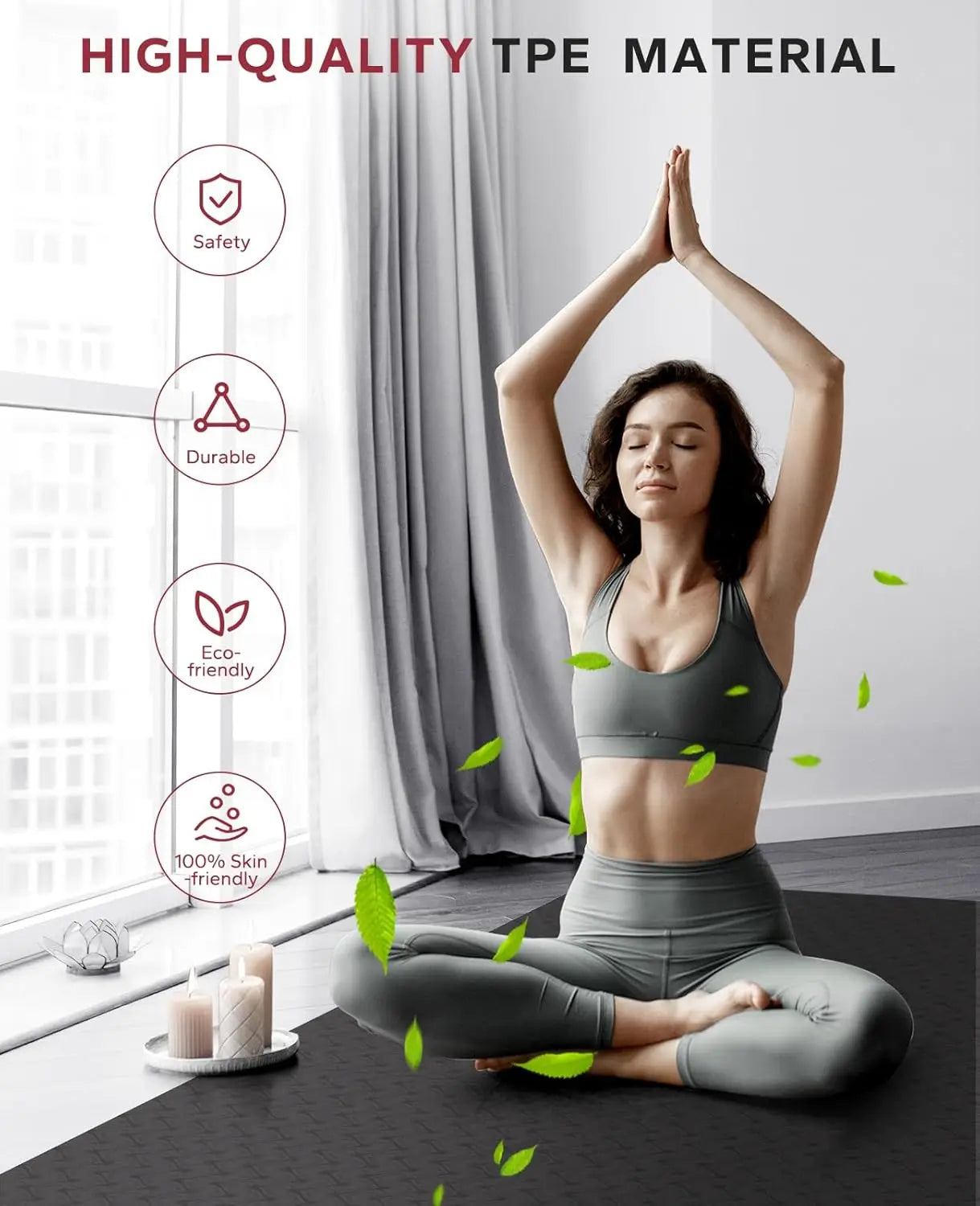 Extra Wide Yoga Mat Premium Non Slip With Carry Bag