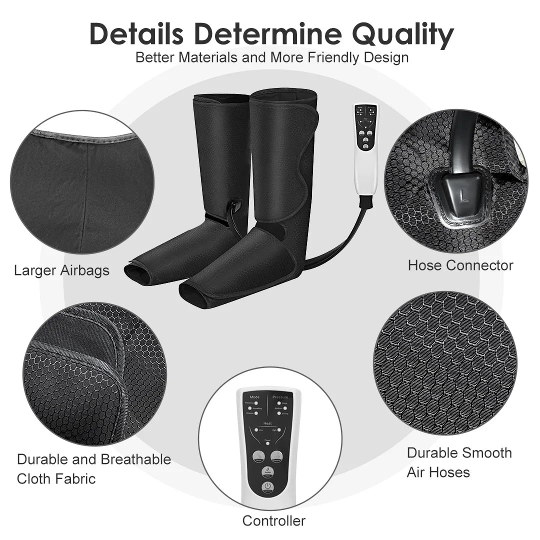 Sejoy Leg Air Compression Massager With Integrated Heat Therapy