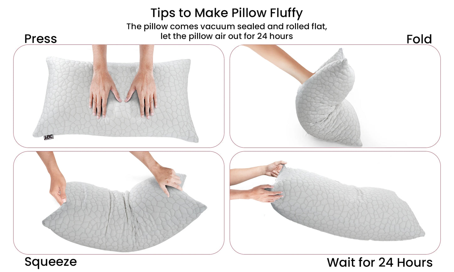 Lux Decor Memory Foam Pillows 2 Pack With Washable Cover