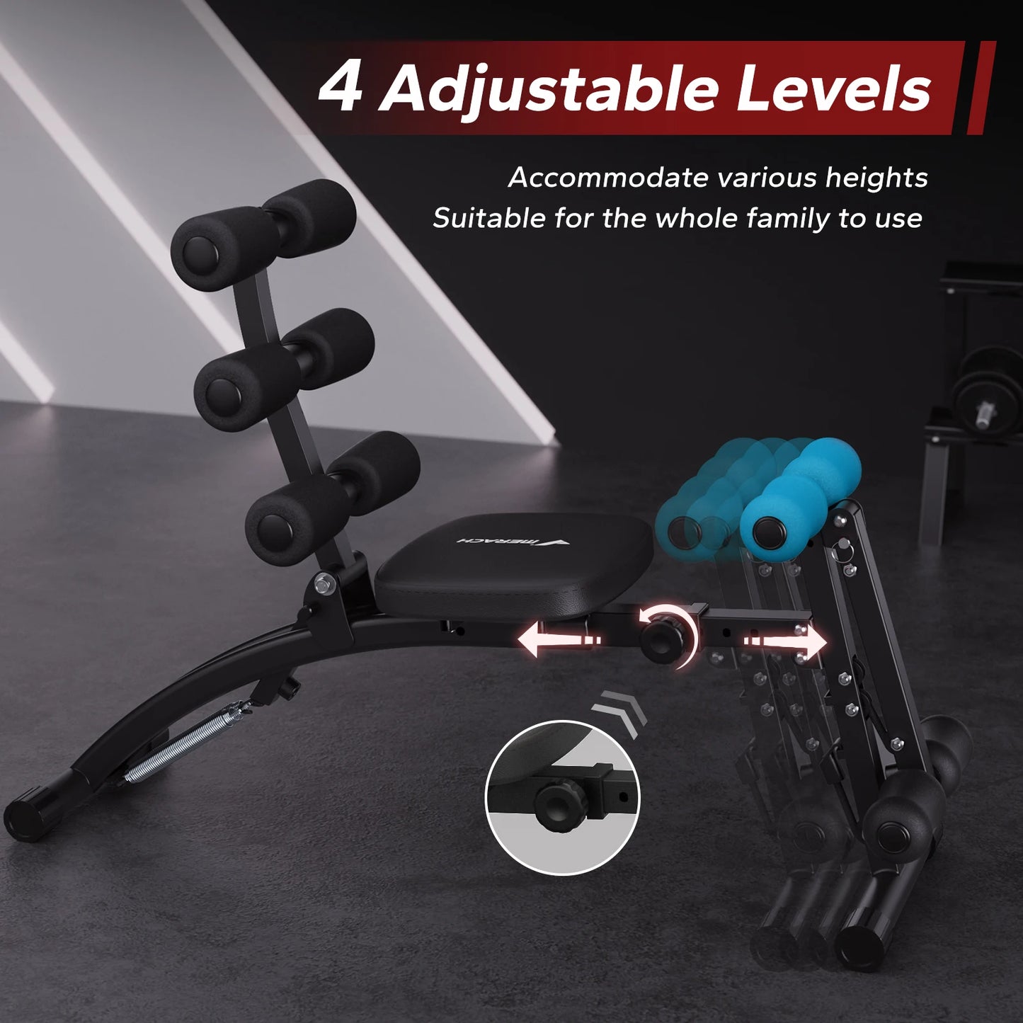 MERACH Ab Machine Sit Up Trainer Bench Multifunctional