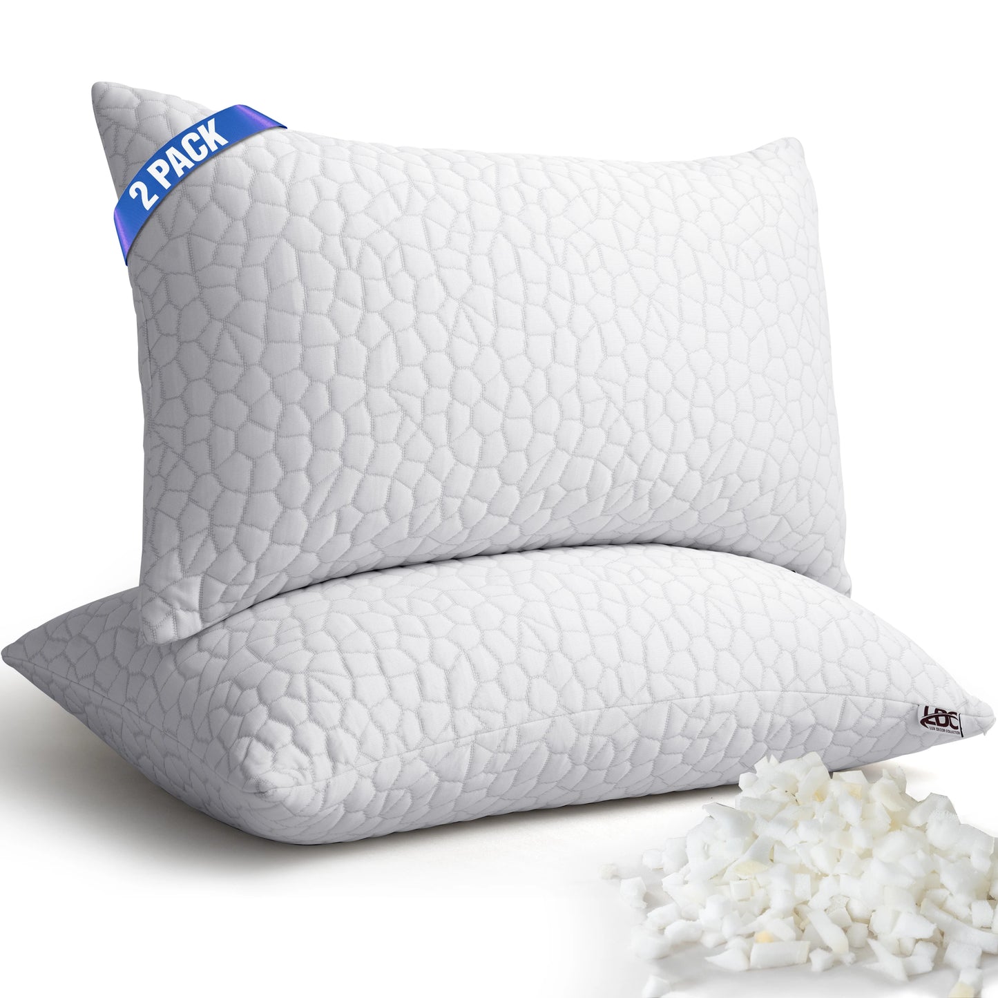 Lux Decor Memory Foam Pillows 2 Pack With Washable Cover