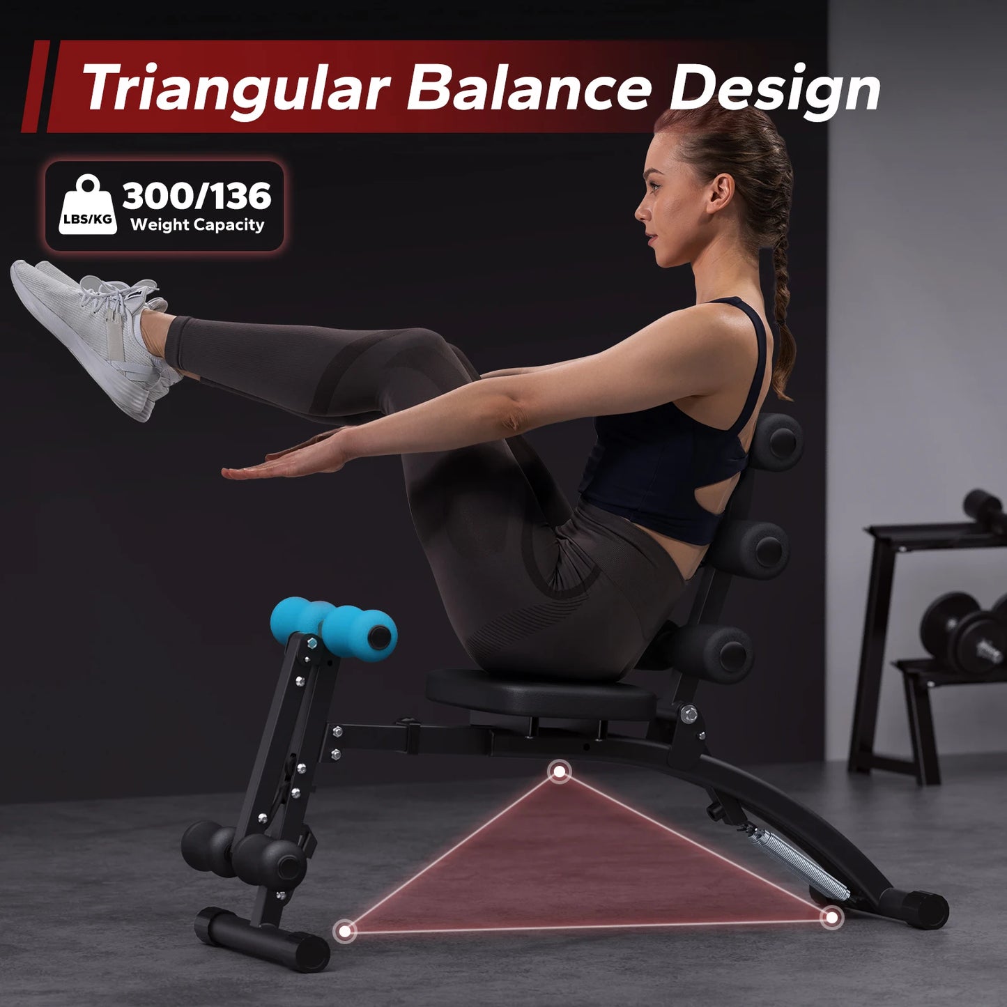 MERACH Ab Machine Sit Up Trainer Bench Multifunctional
