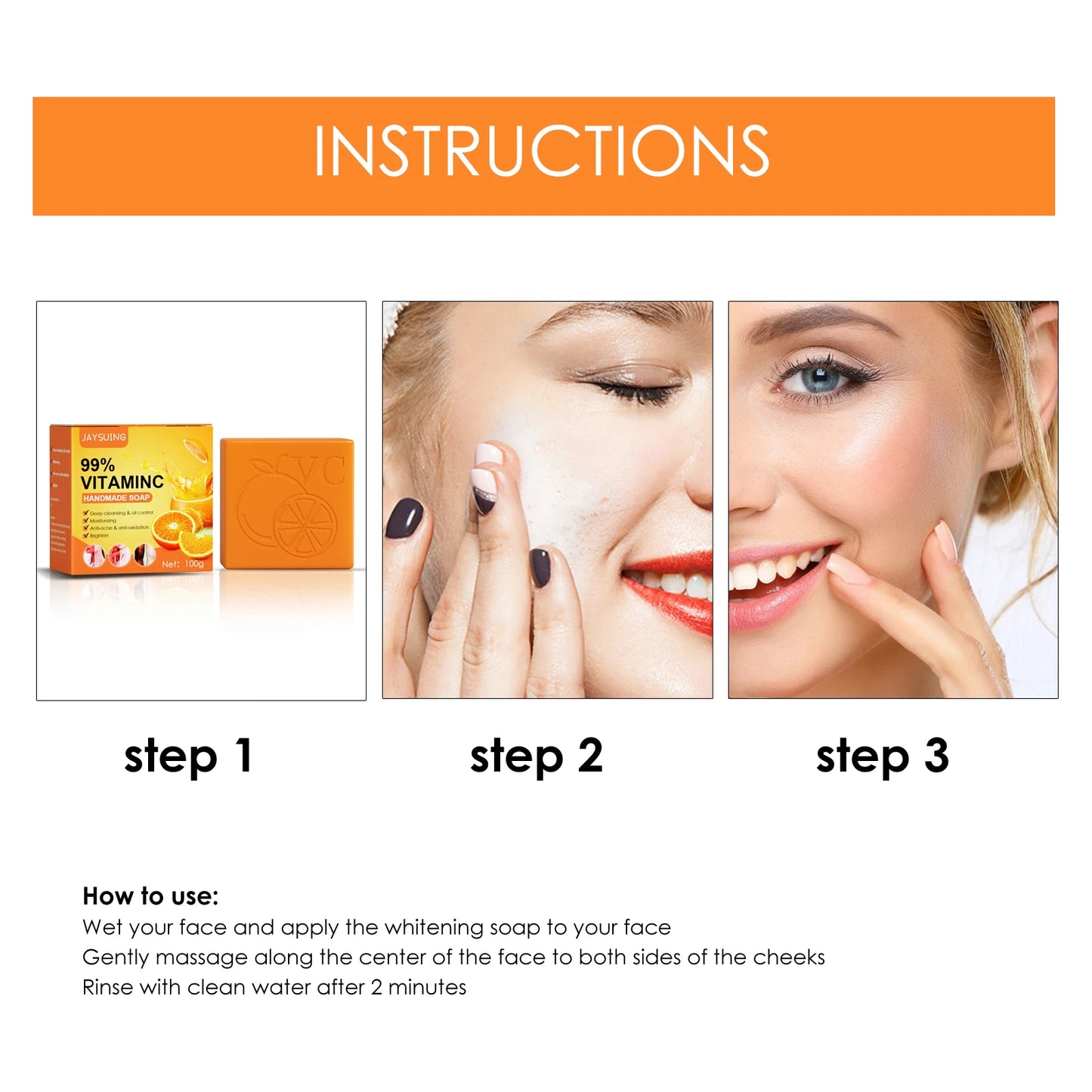 Jaysuing Vitamin C Whitening Soap Bar For Face And Body