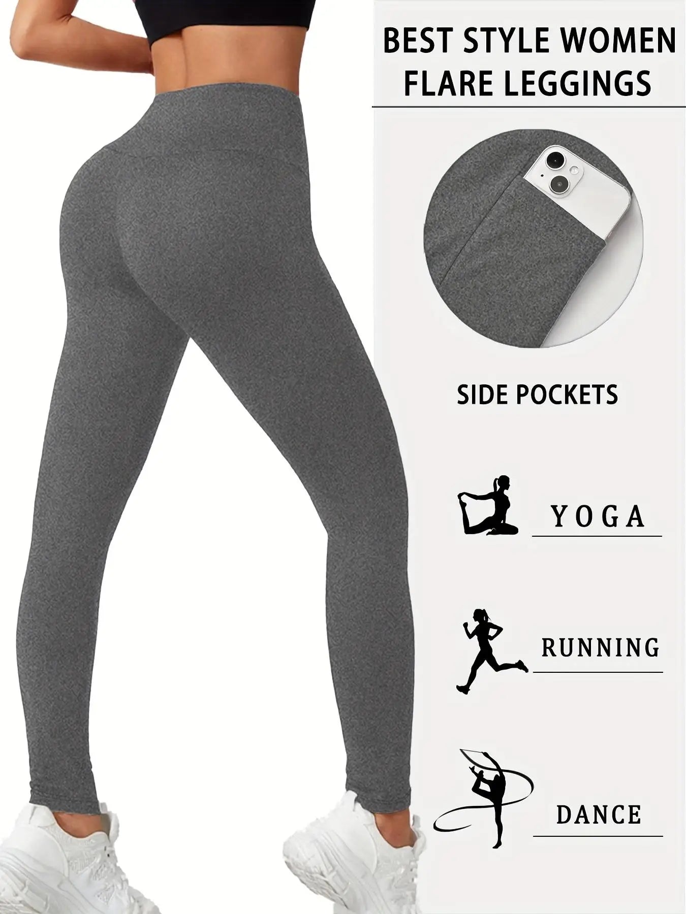 Fleece Lined High Waist Yoga Pants With Side Pockets