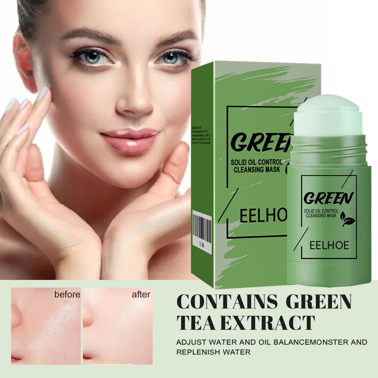 Eelhoe Green Tea Solid Facial Mask For Deep Cleansing