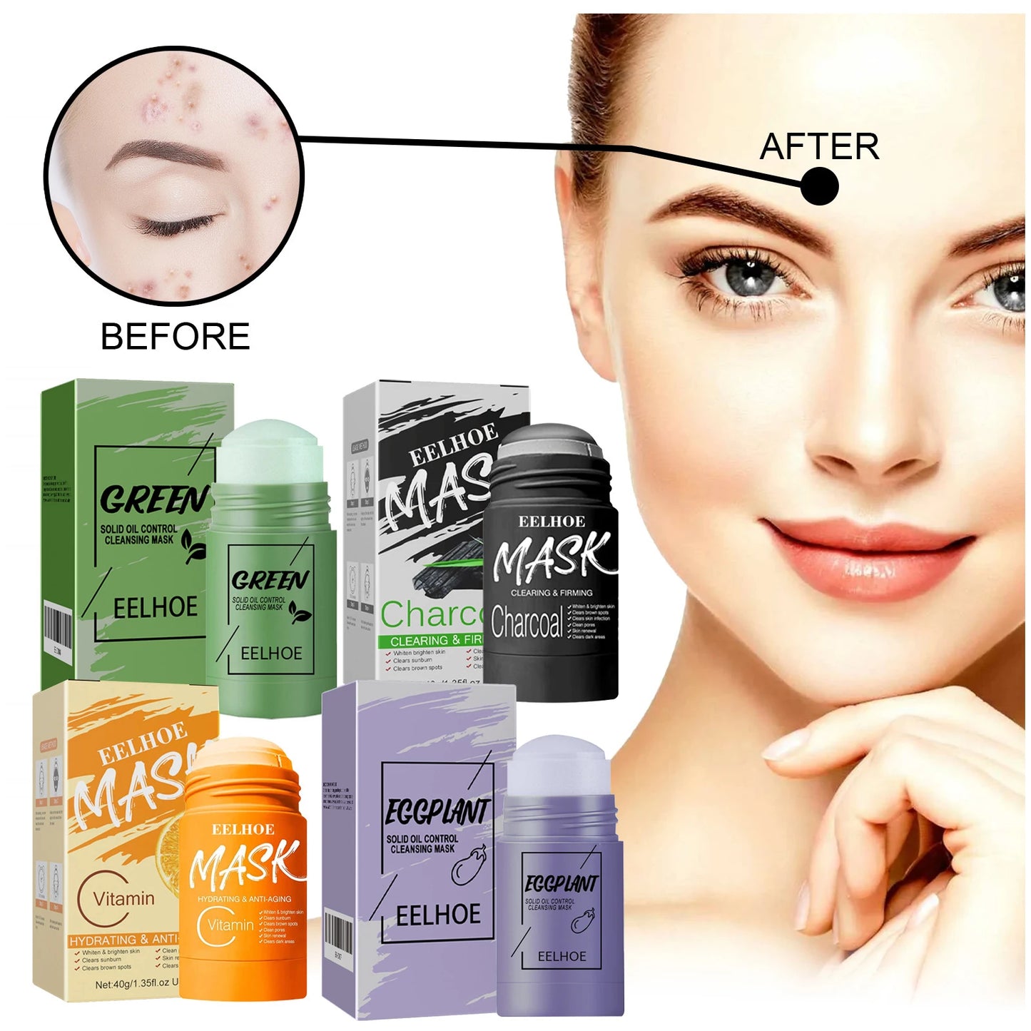 Eelhoe Green Tea Solid Facial Mask For Deep Cleansing