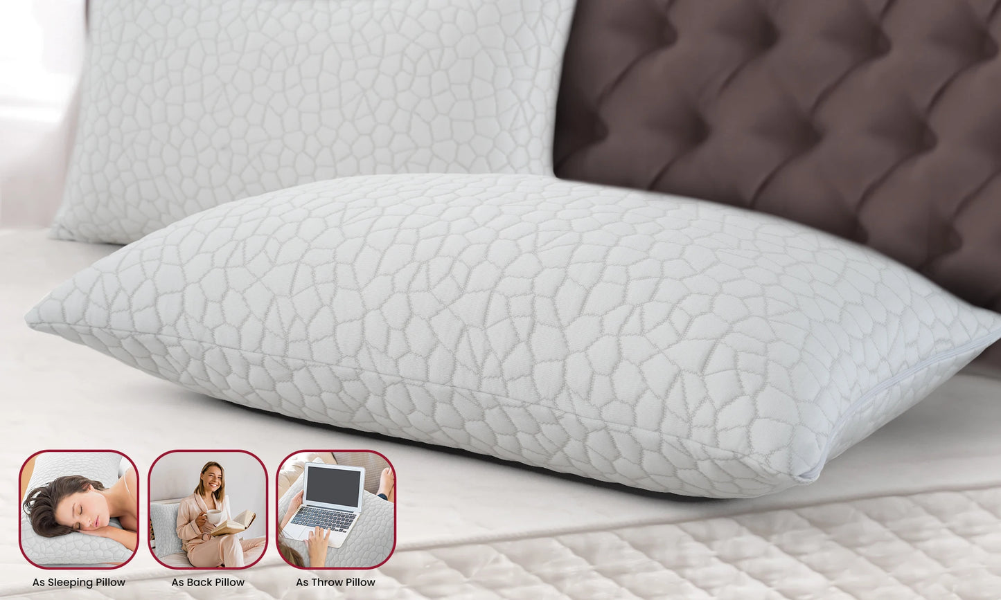 Lux Decor Memory Foam Pillows 2 Pack With Washable Cover