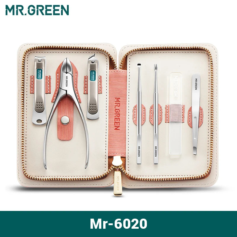 MR.GREEN 7-In-1 Manicure Set Stainless Steel Nail Tools Case
