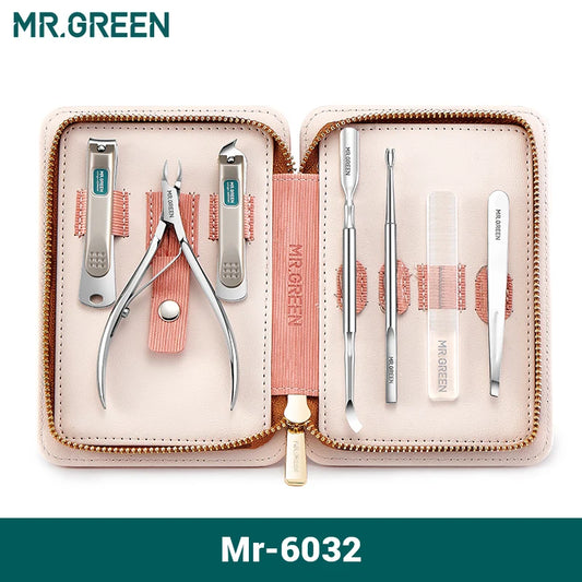 MR.GREEN 7-In-1 Manicure Set Stainless Steel Nail Tools Case