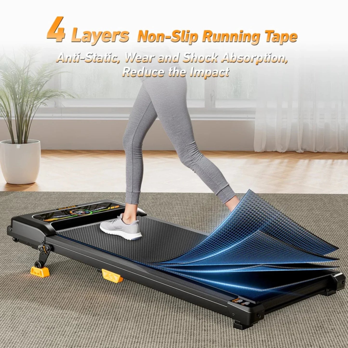 NONEDriving Power Portable Incline Walking Pad Under Desk Treadmill