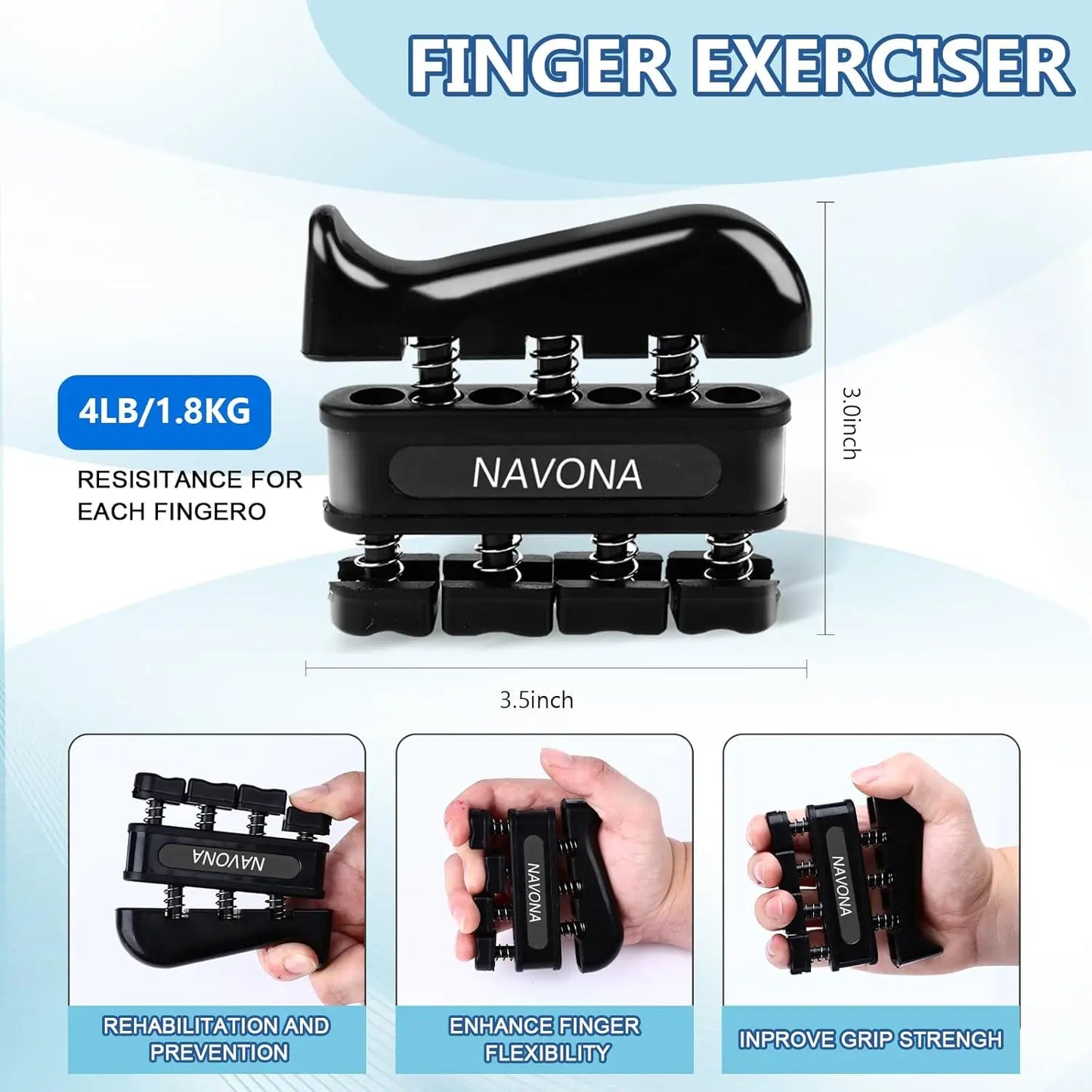 Grip Strength Trainer Kit 10 Piece Forearm Finger Exercise