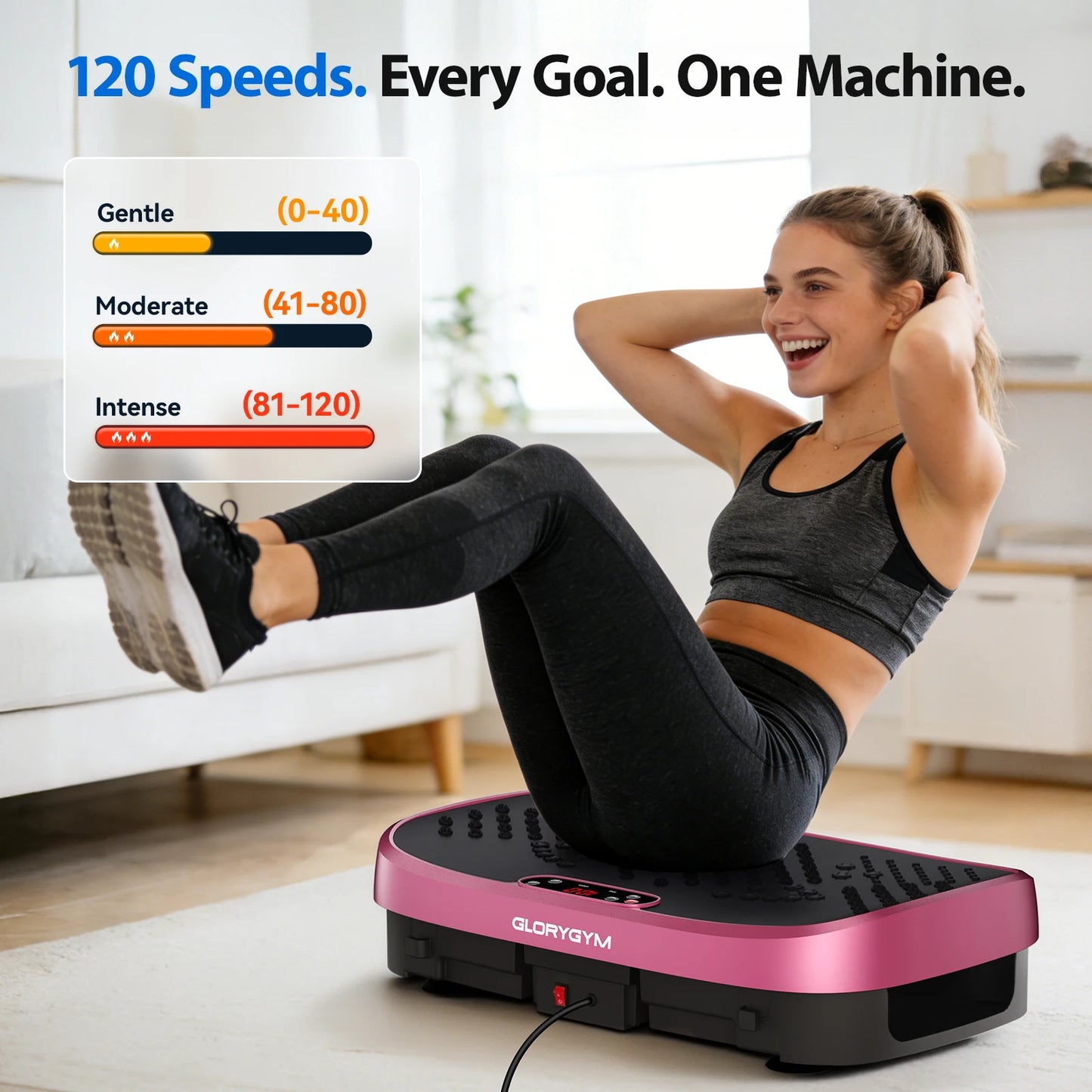 Vibration Plate Exercise Machine With Quiet App Control