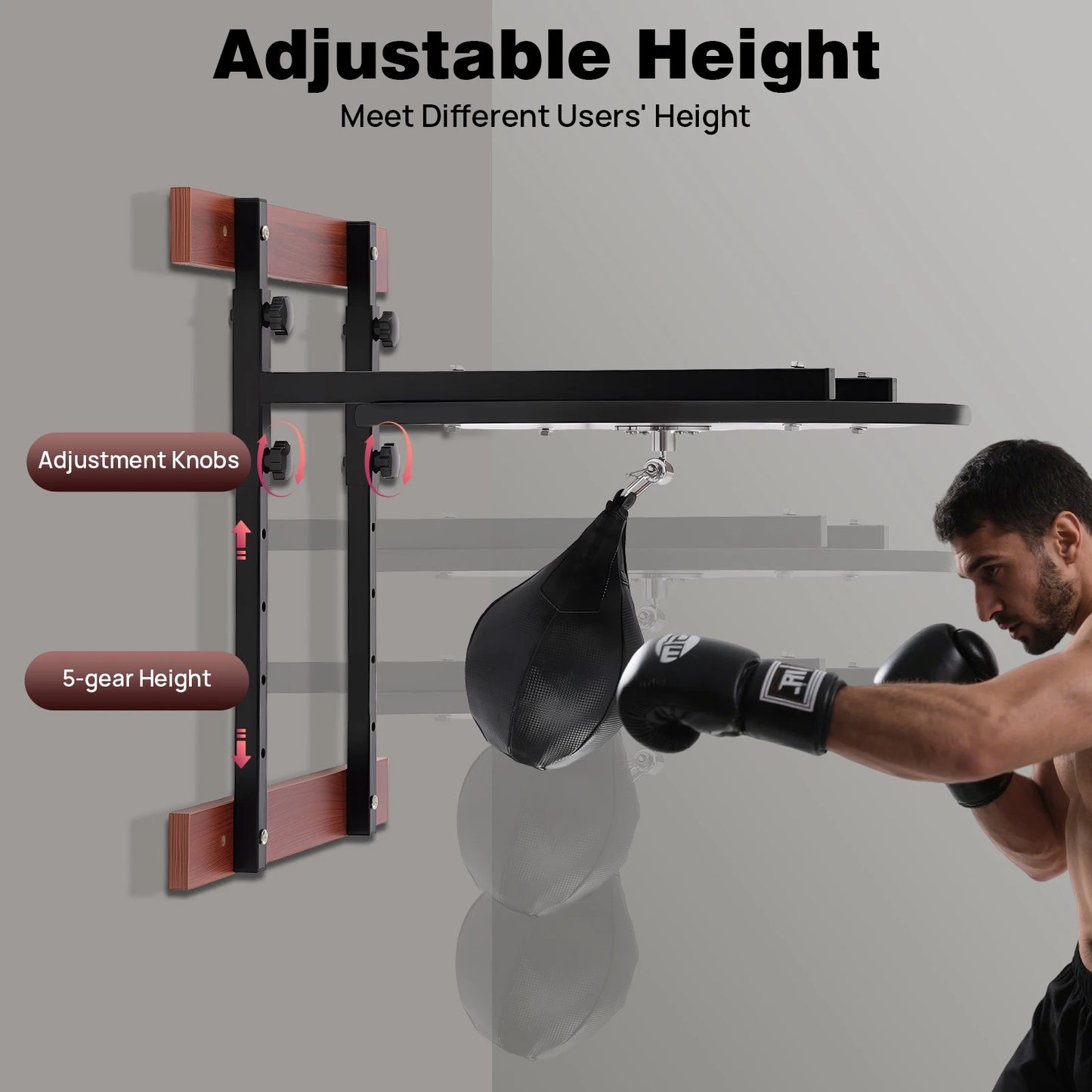 Heavy Duty Adjustable Speed Bag Platform Kit For Wall Mounted Boxing Training