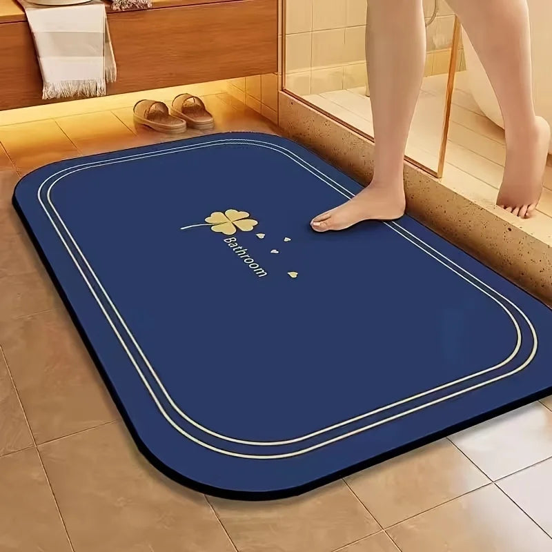 NONECN Diatomite Bath Mat Quick Dry Non Slip Water Absorbent