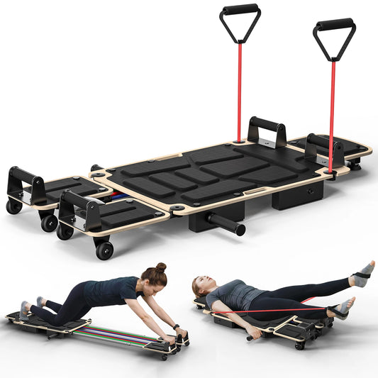 Foldable Five In One Pilates Reformer With Dual Foot Pads
