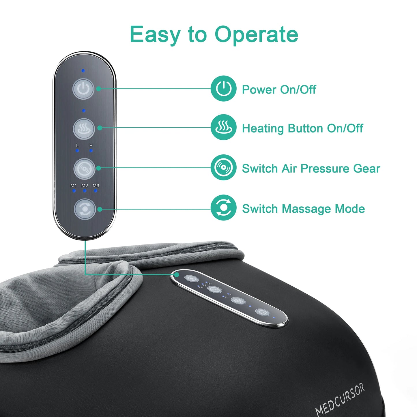 Medcursor Shiatsu Foot Massager With Heat Roller Pain Relief