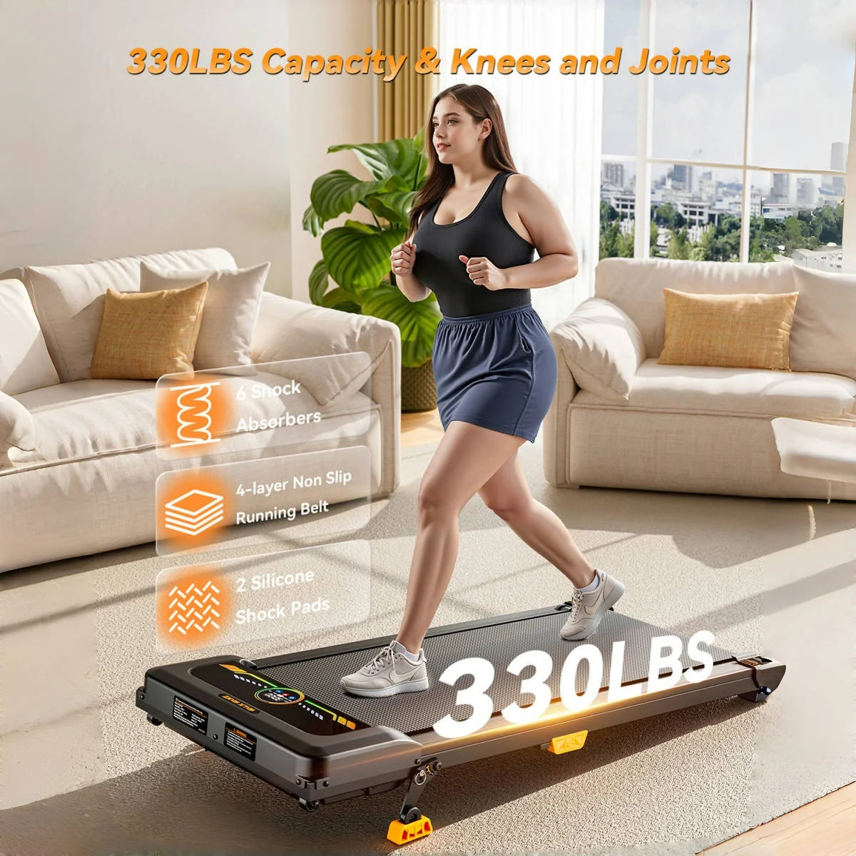 NONEDriving Power Portable Incline Walking Pad Under Desk Treadmill