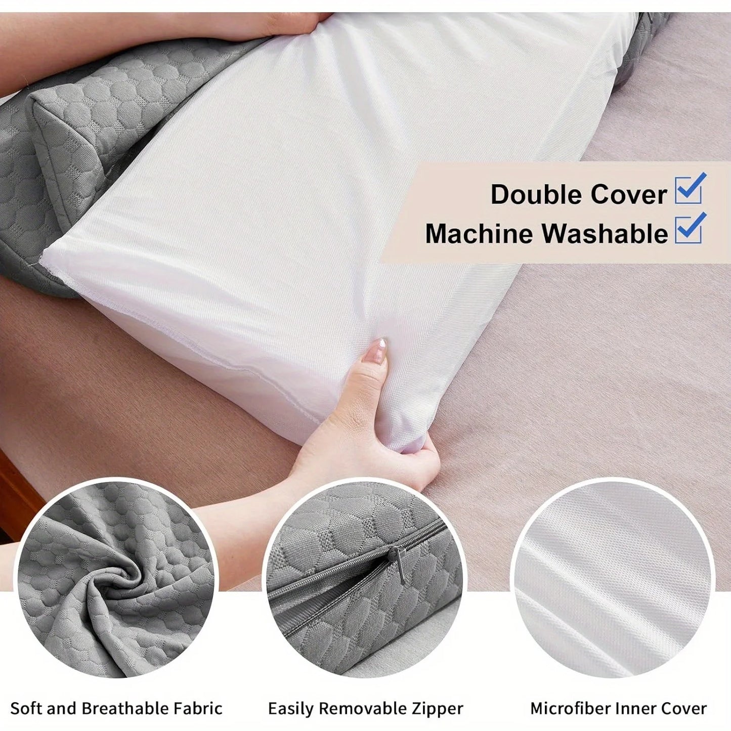 Elafy Bed Wedge Pillow Gap Filler For Mattress And Headboard