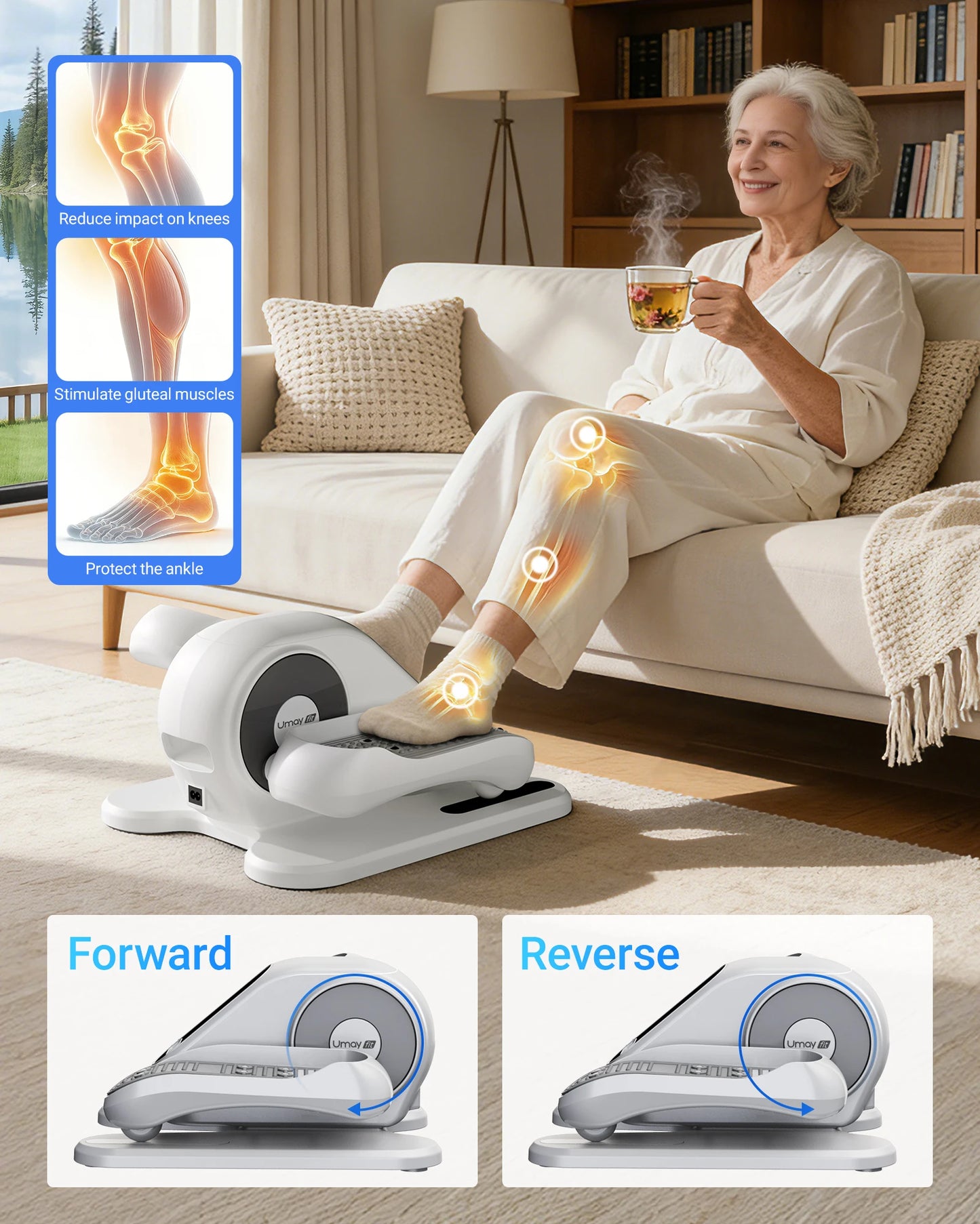 Electric Leg Exerciser Under Table Elliptical With Remote Control 12 Programs