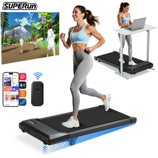 Superun Foldable Under Desk Treadmill 2.5 HP Quiet Walking Pad