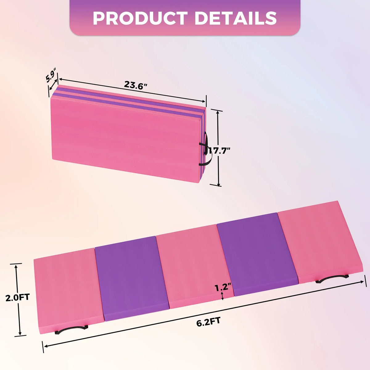 HiMISS Premium Foldable Gymnastics Exercise Mat For Home Fitness