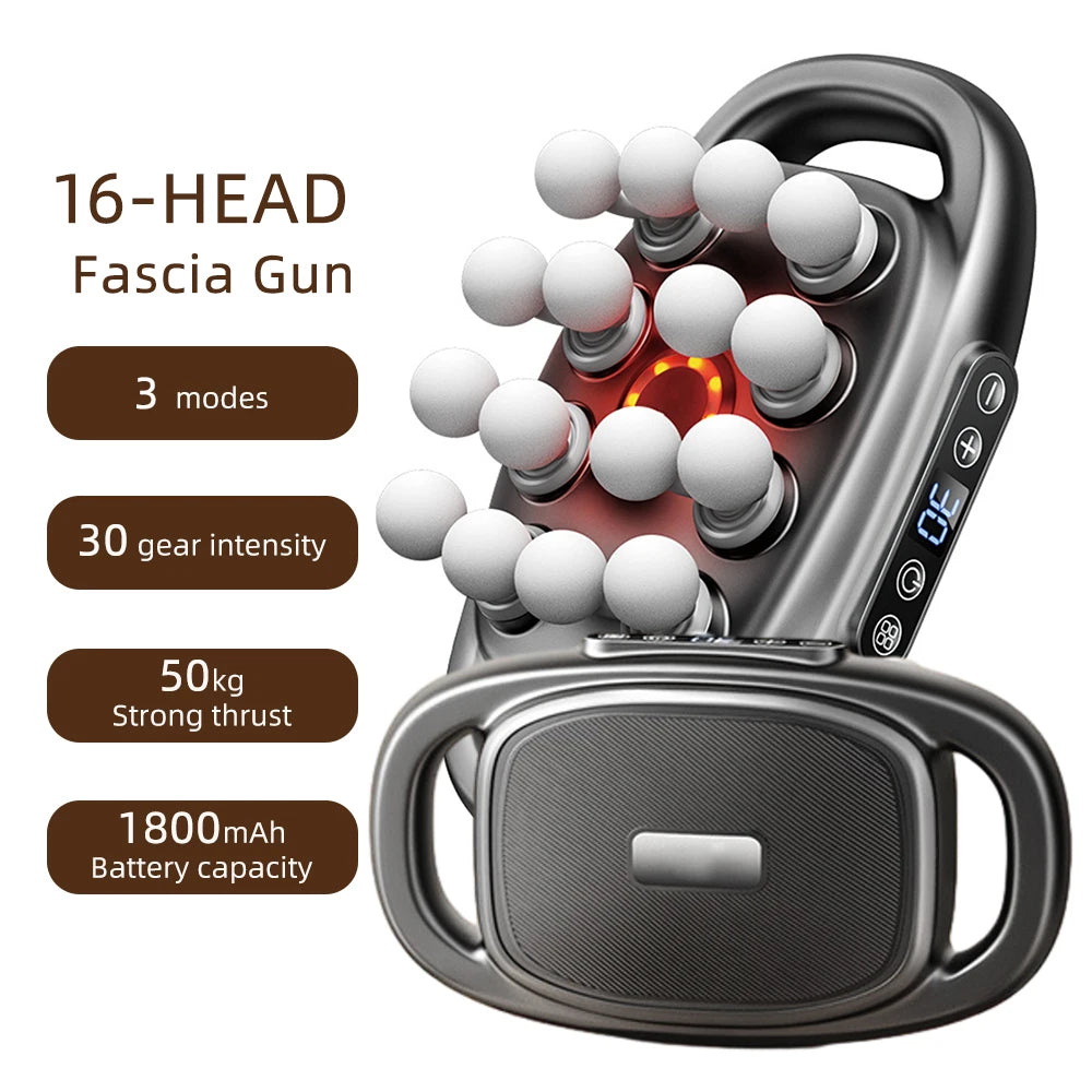 Foreverlily 16 Head Fascia Gun High Frequency Vibration Massager