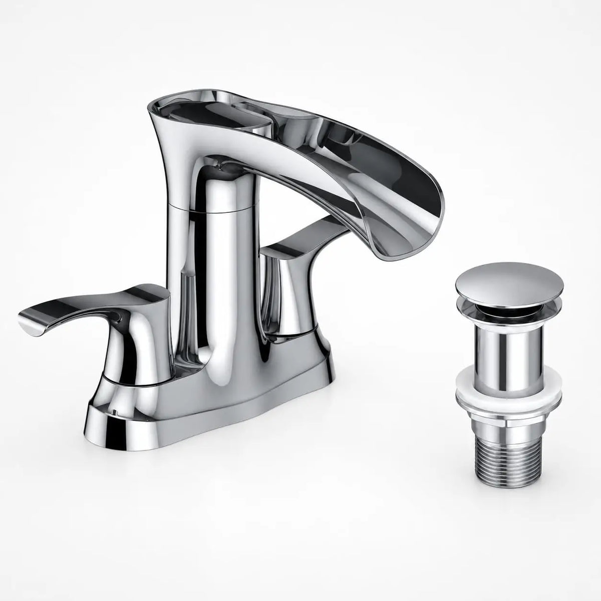 HiMISS Waterfall Bathroom Faucet Dual Handle Sink Tap