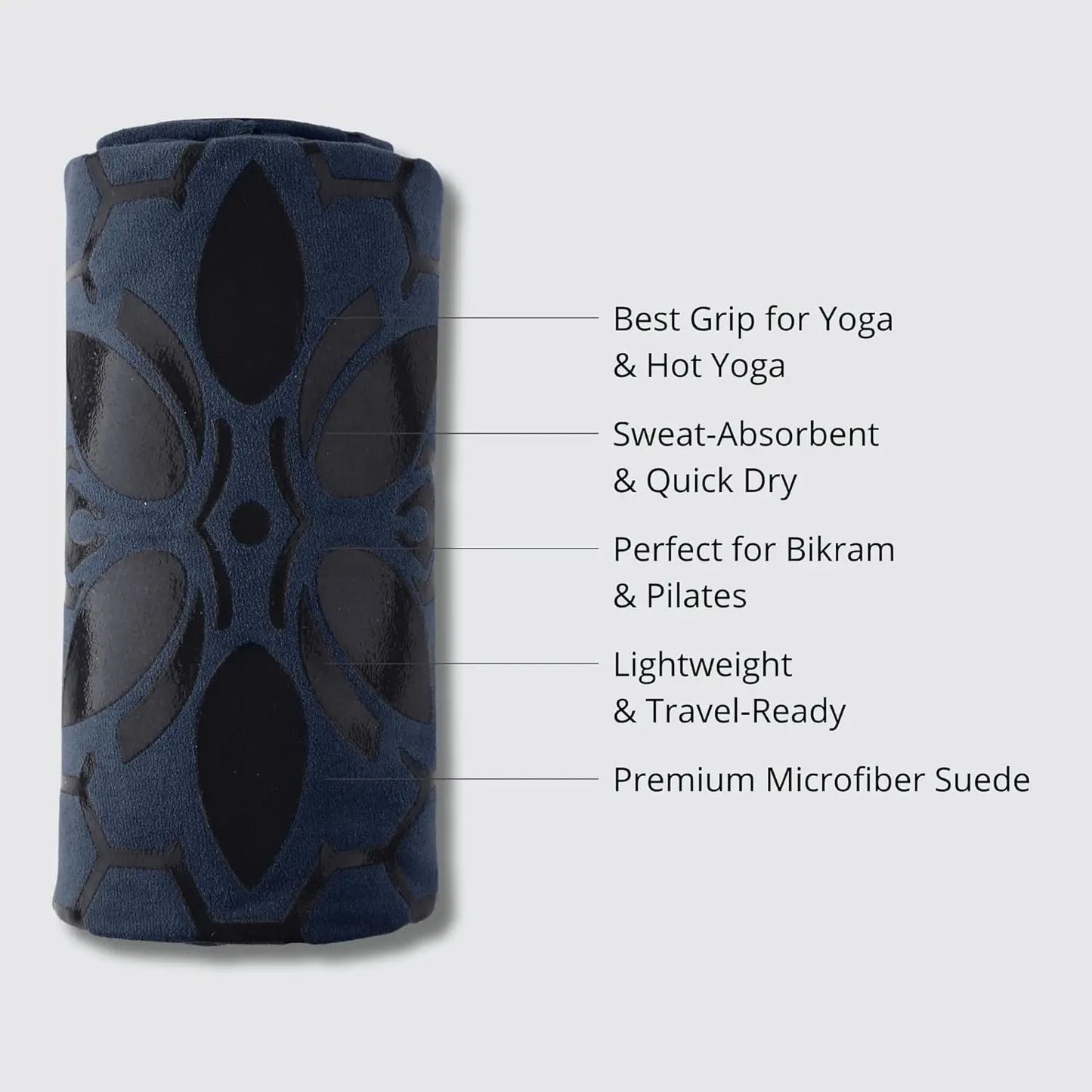 Non-Slip Yoga Mat Towel With Honeycomb Grip Sweat Absorbent