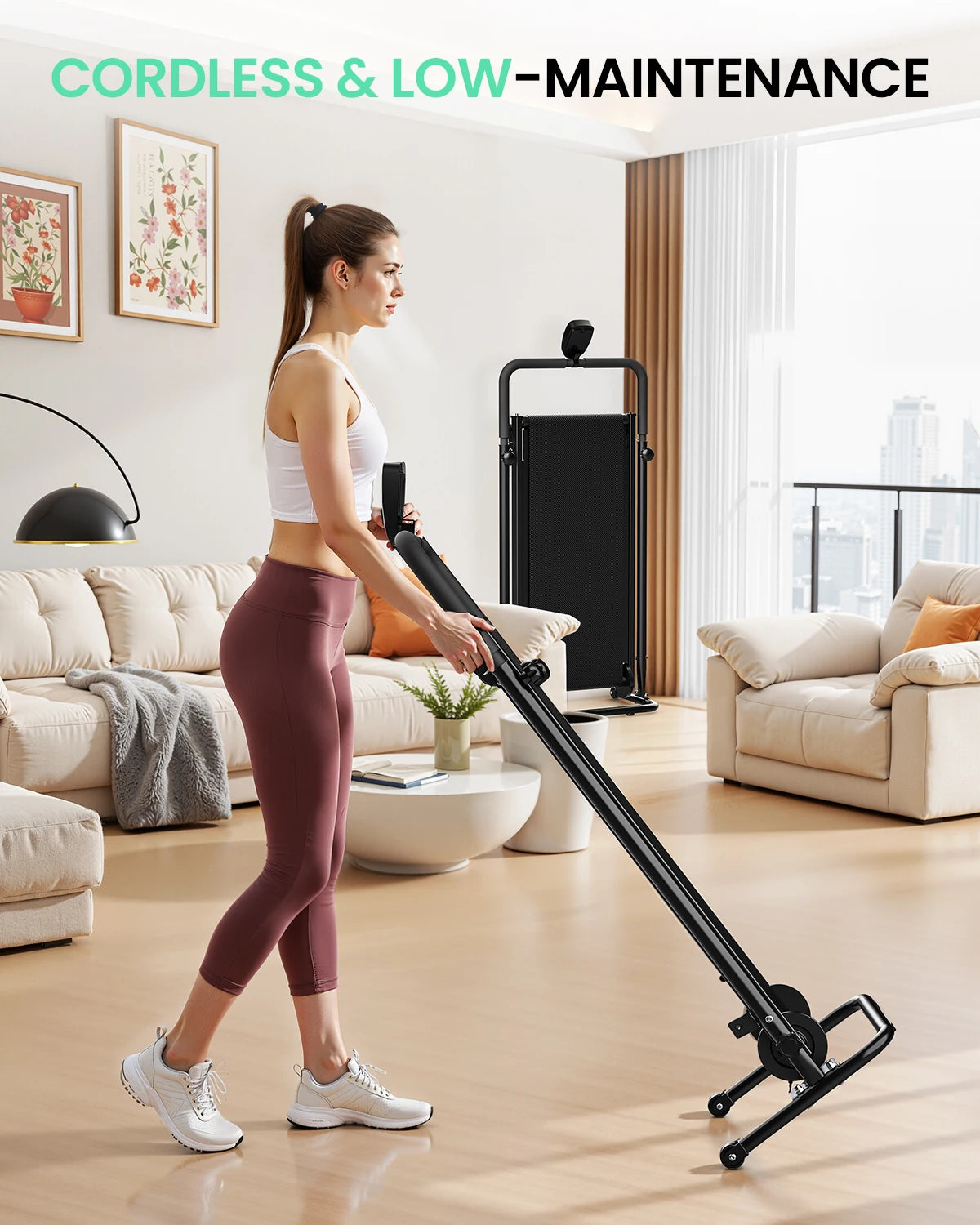Non Electric Treadmill With Dual Flywheel And Fixed Incline LCD