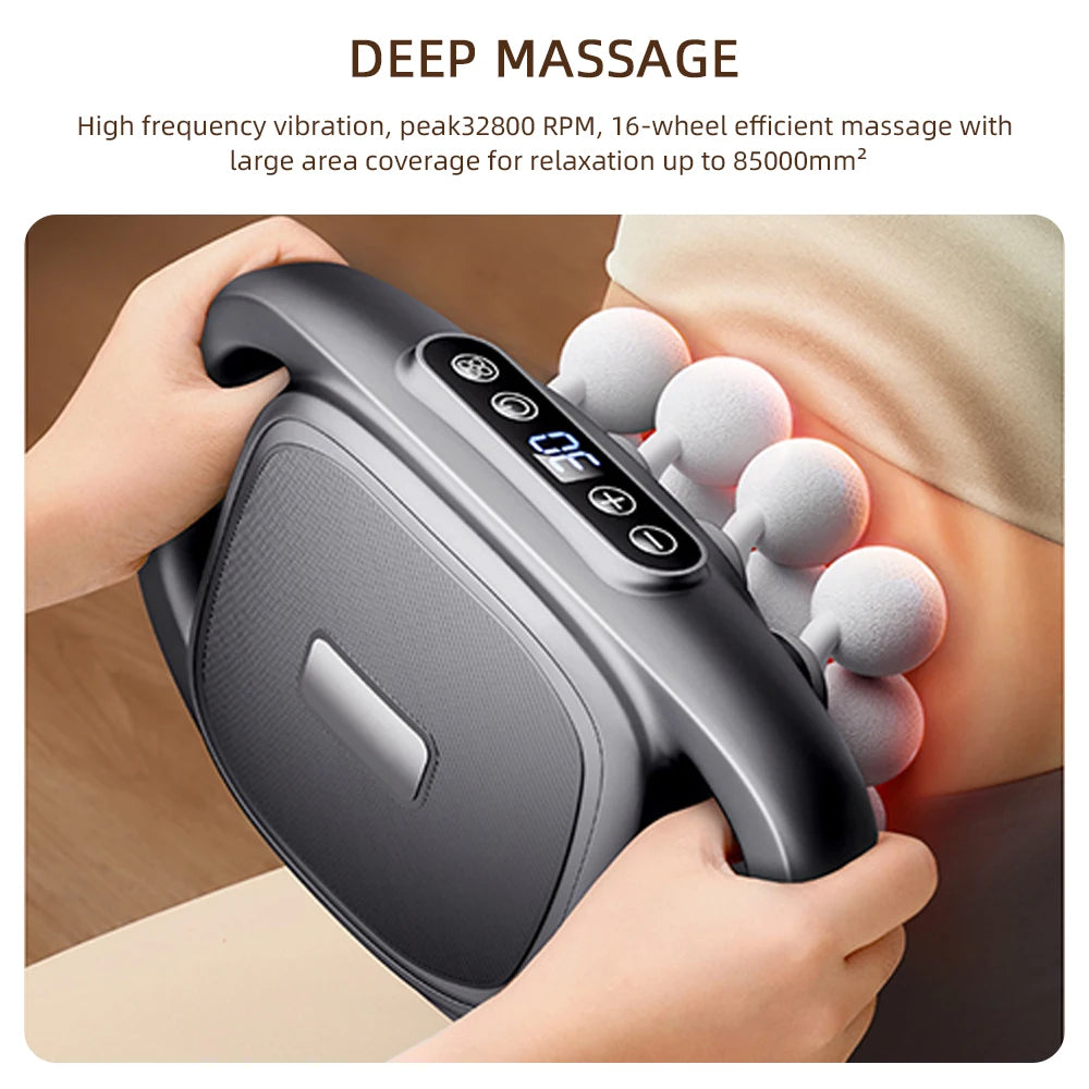 Foreverlily 16 Head Fascia Gun High Frequency Vibration Massager