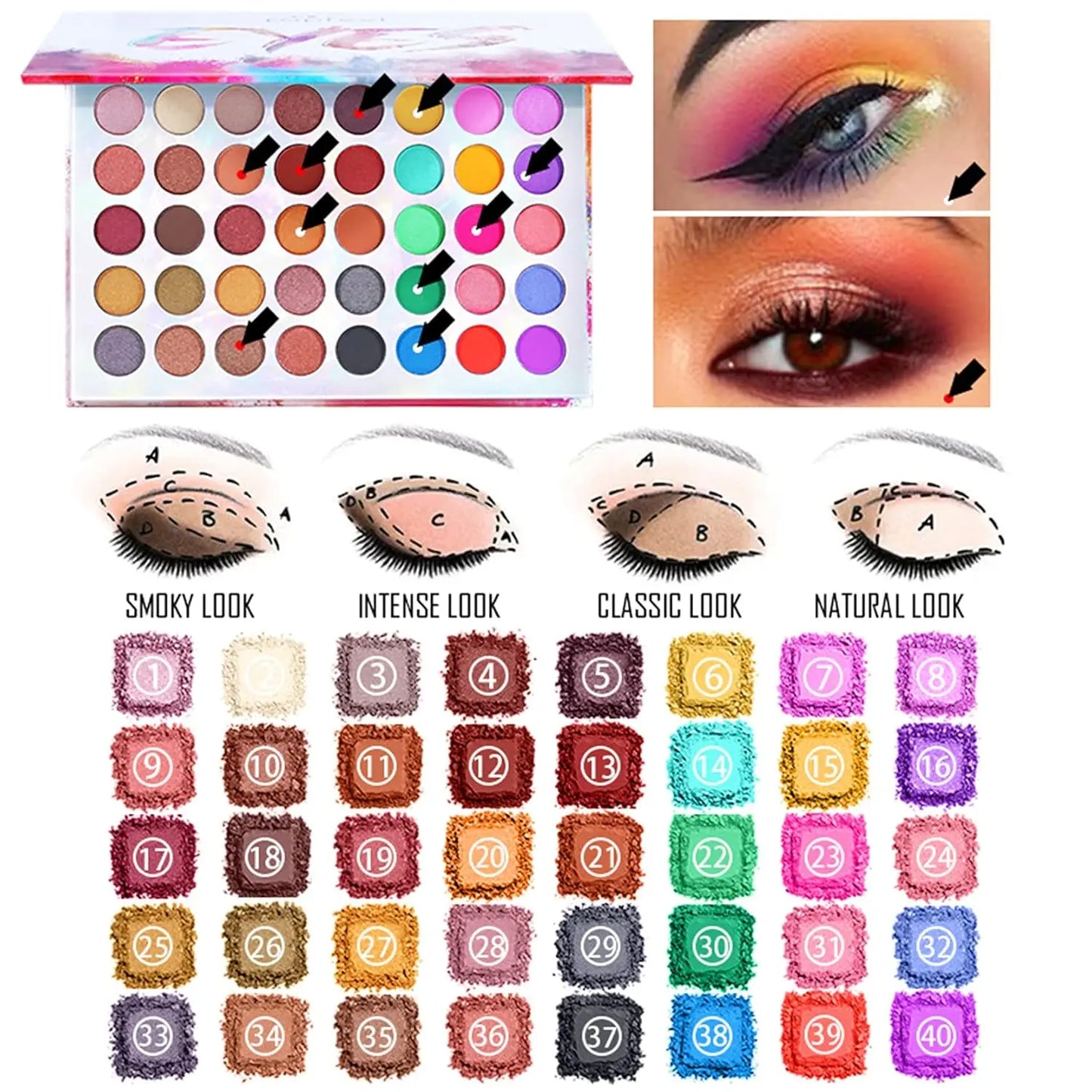 All-in-One Holiday Makeup Set With Eyeshadow Lipstick Concealer Foundation