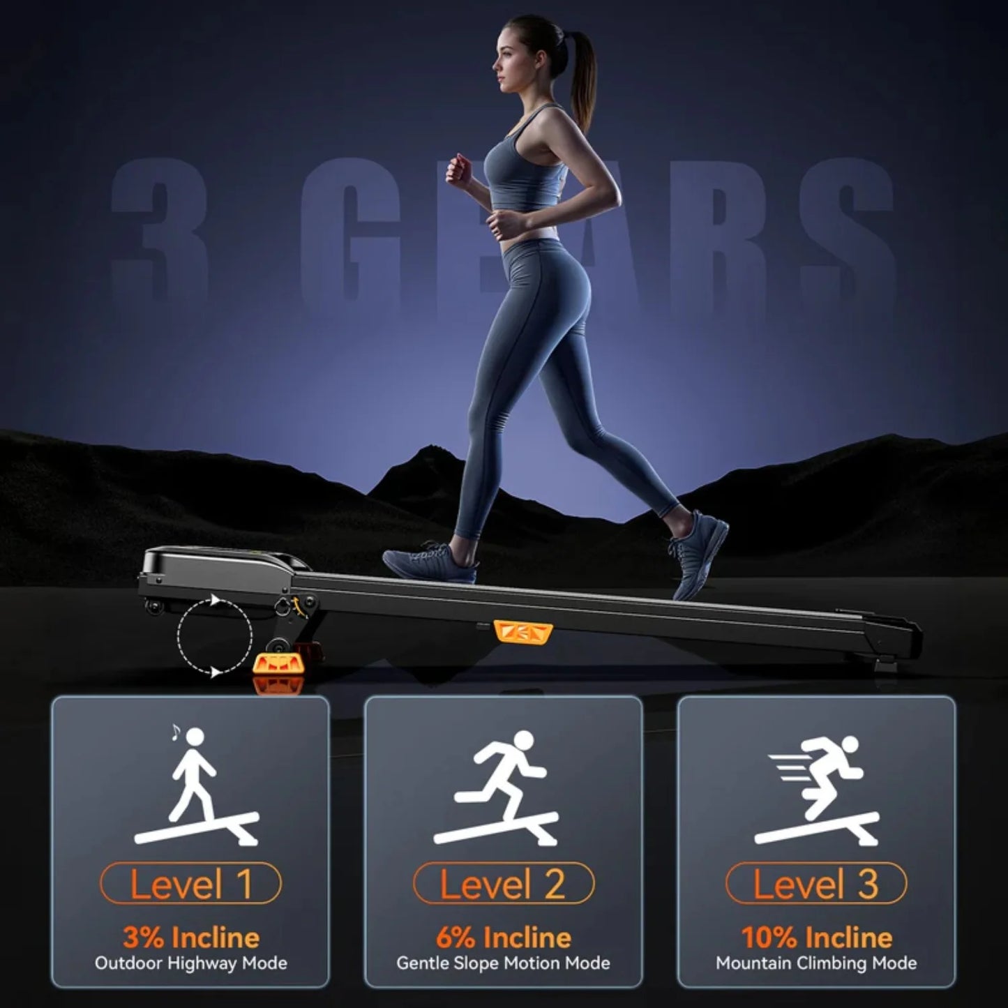 NONEDriving Power Portable Incline Walking Pad Under Desk Treadmill