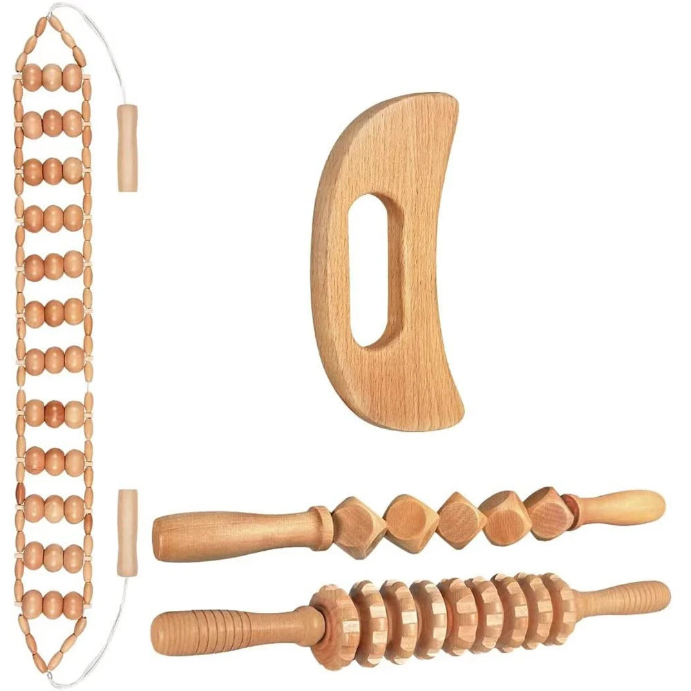 Wood Therapy Massage Tools Maderoterapia Kit for Body Contouring