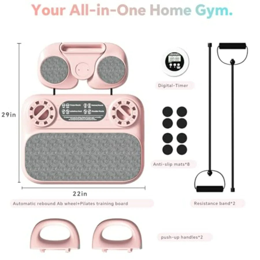 6-In-1 Pilates Reformer Board Wooden Core Home Strength Training