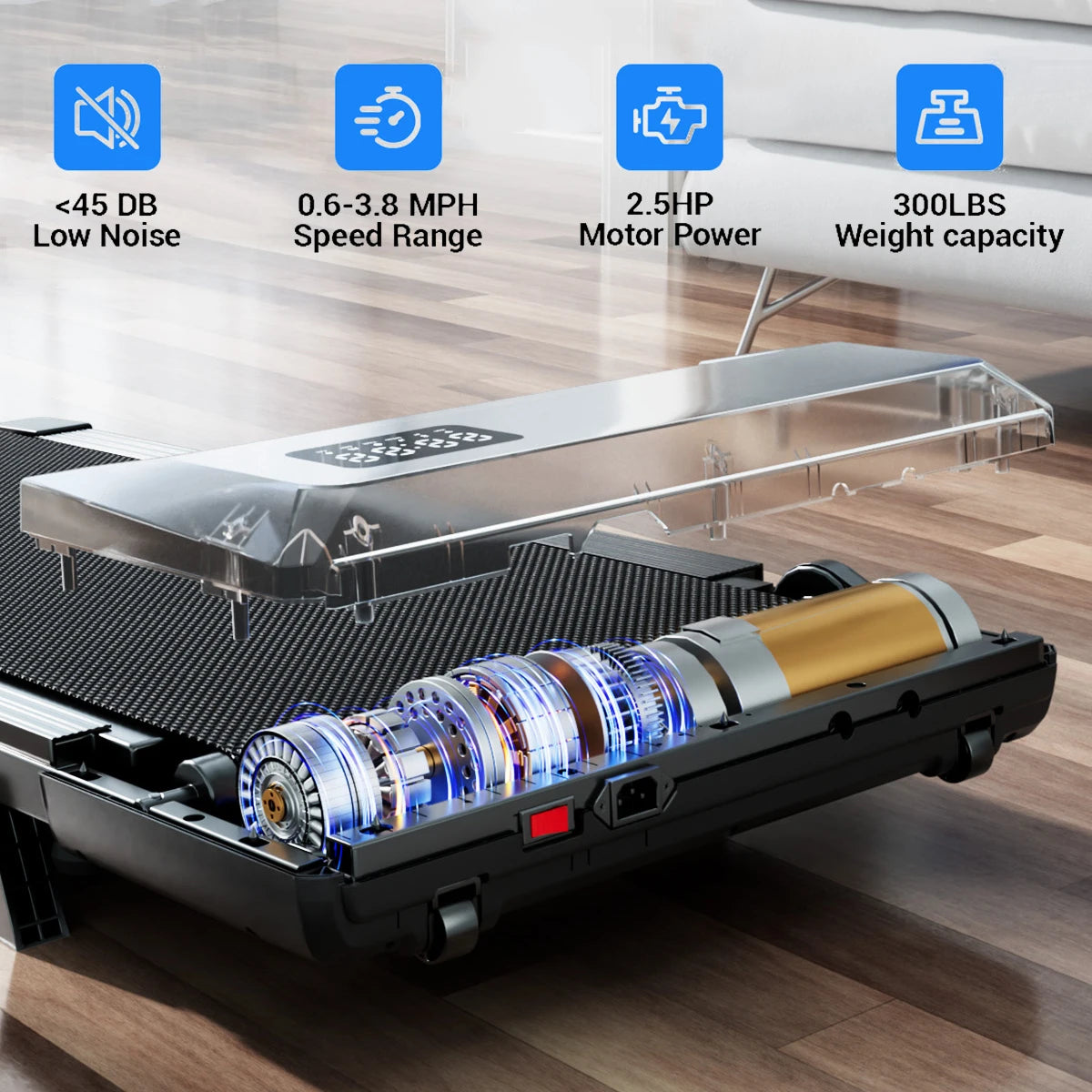 Superun Foldable Under Desk Treadmill 2.5 HP Quiet Walking Pad