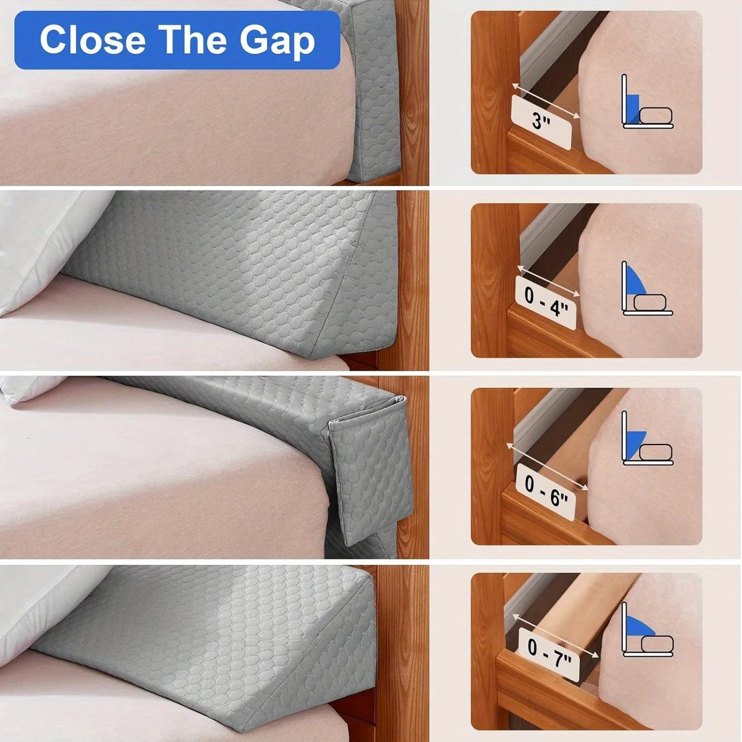 Elafy Bed Wedge Pillow Gap Filler For Mattress And Headboard
