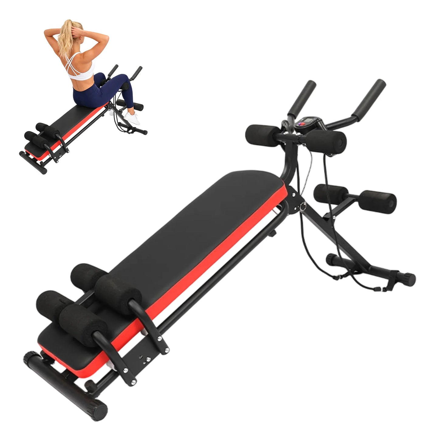 HiMISS 2 In 1 Ab Bench Glider With LCD Display