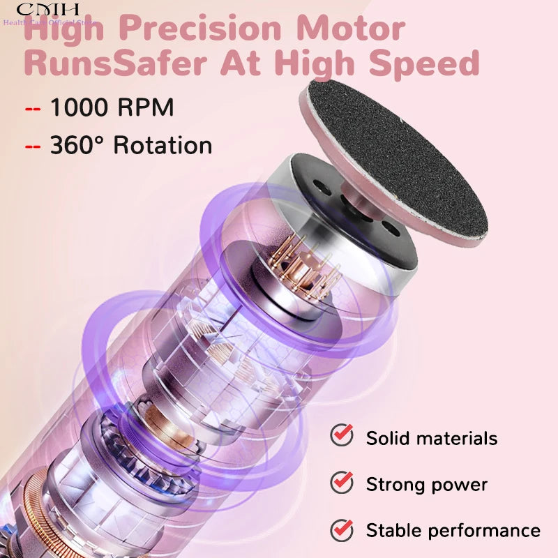 CMH Dual-Head Metal Electric Foot Grinder Rechargeable Callus Remover