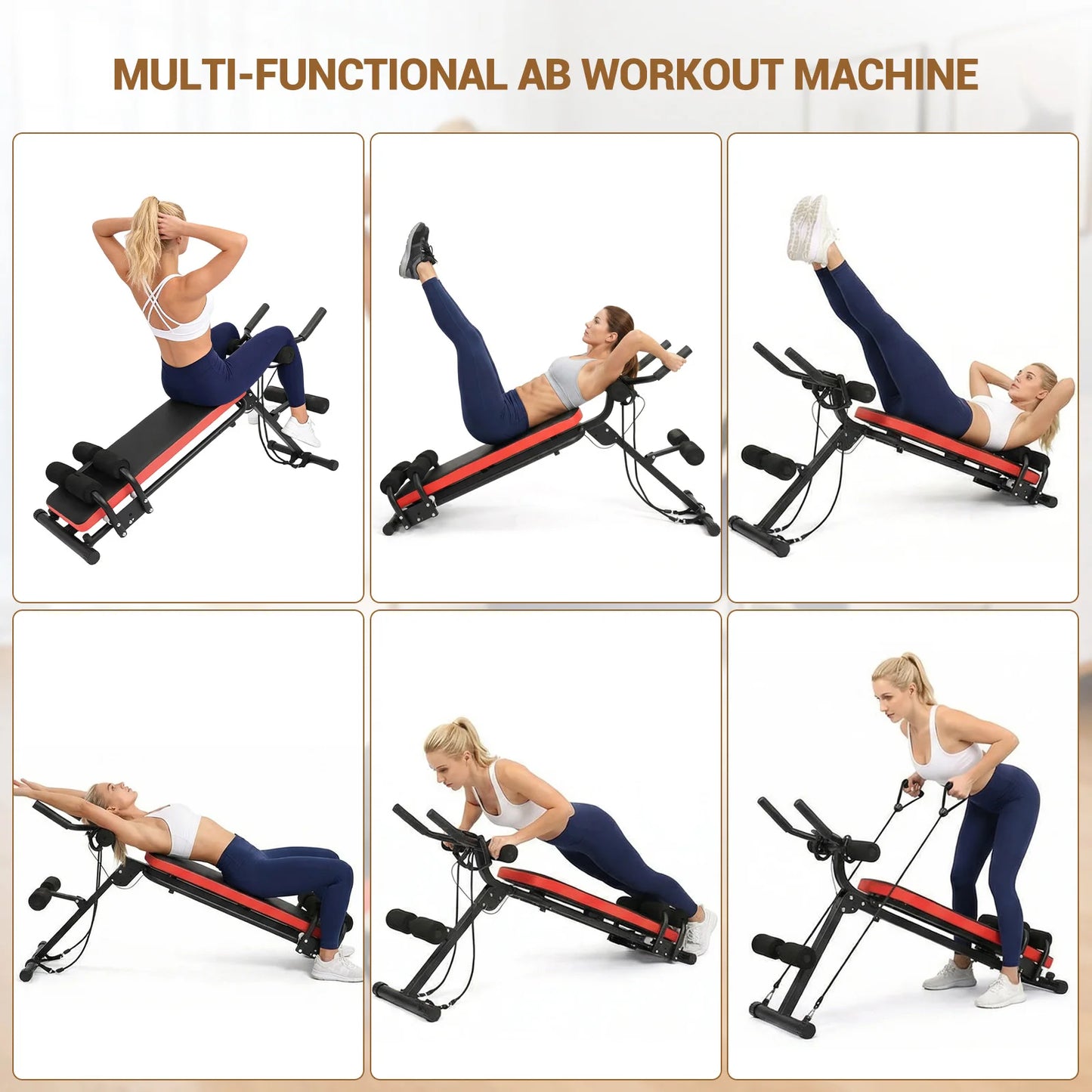 HiMISS 2 In 1 Ab Bench Glider With LCD Display