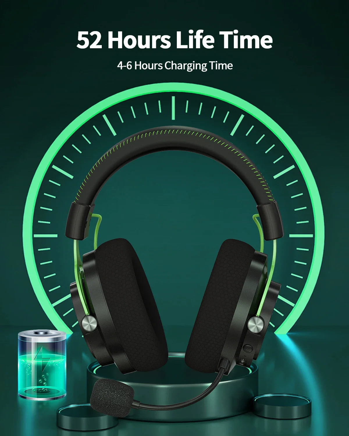 NUBWO G03 Wireless Gaming Headset 2.4GHz Bluetooth Noise Canceling Microphone
