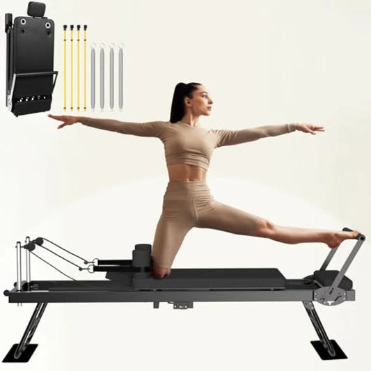 XMSJ Foldable Pilates Reformer for Home Gym Workouts
